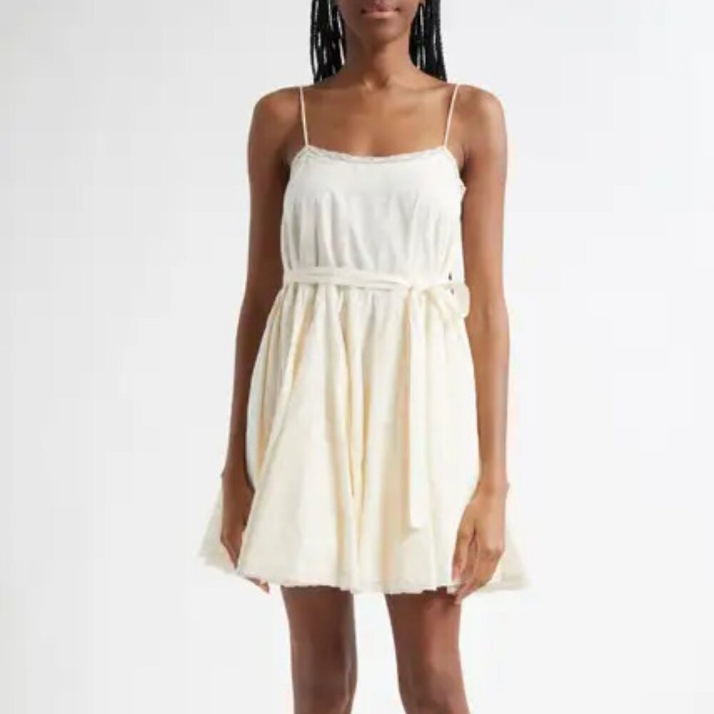 NWT Ulla Johnson Cream Beatriz Tie Dot Mini Dress 12